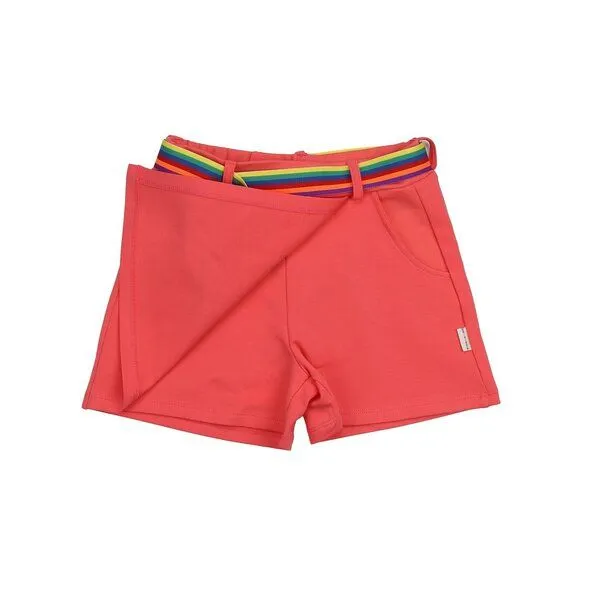 Walkiddy Walkiddy Mädchen Rock GOTS-zertifiziert aus Bio-Baumwolle rosapink „Sun Kissed Pink“ mit gestreiftem Bindegürtel, Blau, – Produktbild 2 von 3