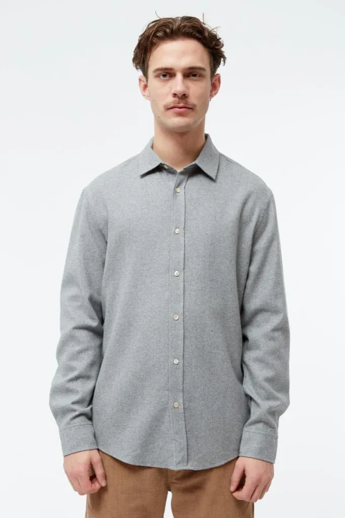 Givn Givn Herren vegan Hemd Flanell John Mittelgrau, Hellgrau, – Produktbild 2 von 2