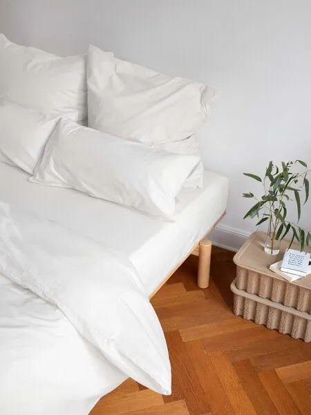 erlich textil erlich textil Cotton Select Spannbettlaken aus Bio-Baumwolle, made in Europe, Weiß, – Produktbild 2 von 4