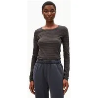 ARMEDANGELS ARMEDANGELS EINIAARA STRIPES Damen Longsleeve aus Bio-Baumwolle, Walnut cream-dark steel, – Produktbild 1 von 1