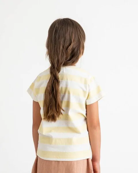 MATONA Matona Klassisches T-Shirt für Kinder aus Bio-Baumwolle / Classic T-Shirt, Yellow stripes, – Produktbild 2 von 4