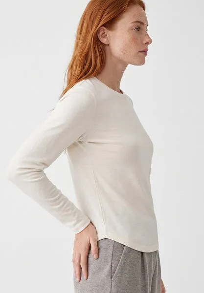 ORGANICATION ORGANICATION Slim-Fit-Longsleeve aus Bio-Baumwolle, Off white, – Produktbild 3 von 4