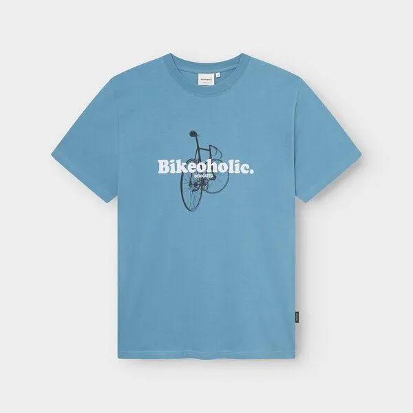 Dedicated DEDICATED T-Shirt aus Biobaumwolle "Stockholm" - Bikeoholic, Niagara blue (blau), – Produktbild 1 von 2