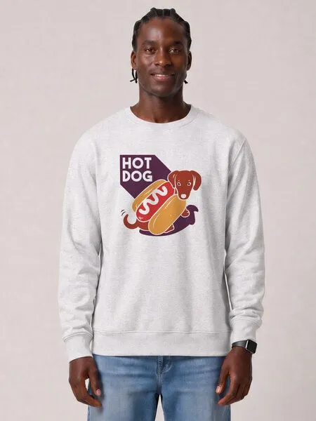 watapparel watapparel Sweatshirt Unisex Hot Dog, Cool heather grey, – Produktbild 2 von 2