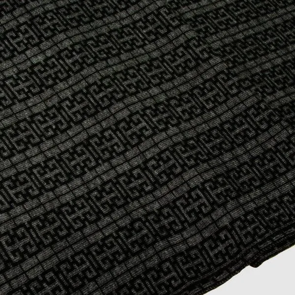 LANARTO slow fashion LANARTO slow fashion Schal Muster 'Peking' zweifarbig gestrickt aus Merinowolle, Schwarz, – Produktbild 1 von 3