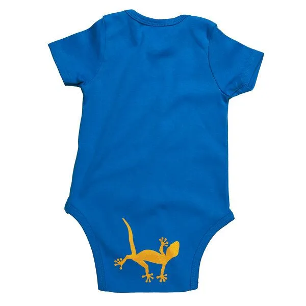 HANDGEDRUCKT HANDGEDRUCKT "2 Geckos" Baby Body, Brightblue, – Produktbild 2 von 4