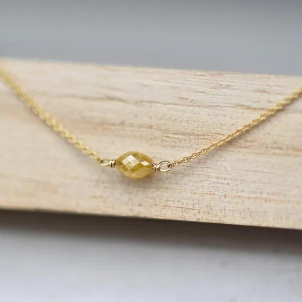 Eppi Eppi Goldener Choker mit gelbem Diamant Melodei, Gold, – Produktbild 4 von 4