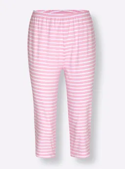 wäschepur Capri-Hose rosé-weiß-geringelt – Produktbild 1 von 1