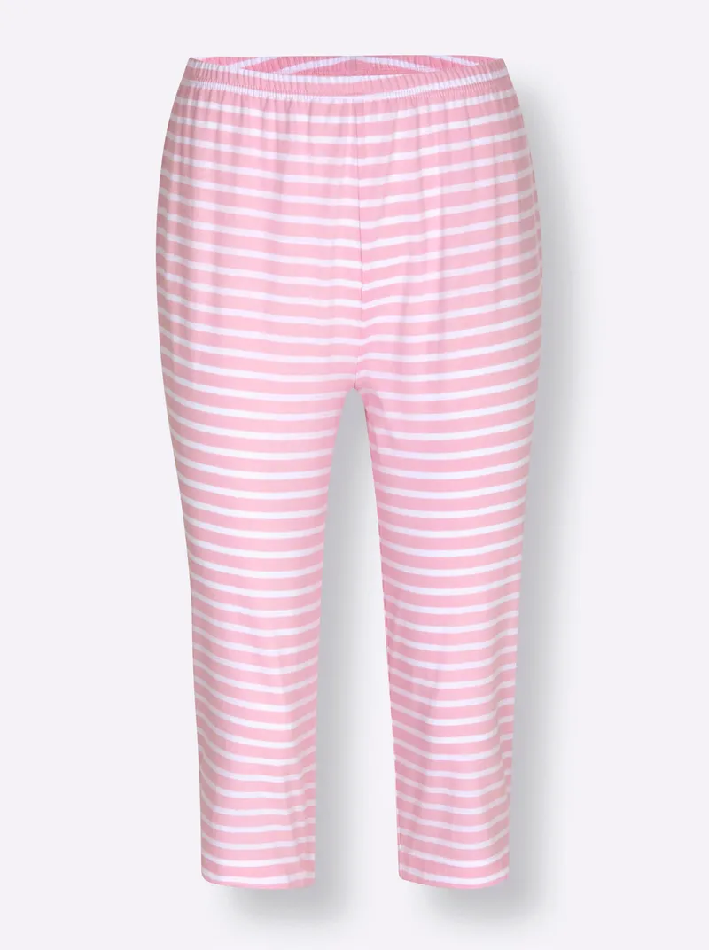 wäschepur Capri-Hose rosé-weiß-geringelt, Rosé-weiß-geringelt, – Produktbild 1 von 2