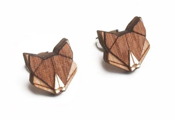 BeWooden BeWooden Ohrstecker mit Holzdetails | Fuchs – Produktbild 2 von 4