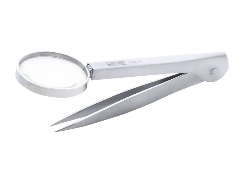 Canal Instrumente Canal Instrumente Splitterpinzette mit 4-fach-Lupe 12 x 3,2 cm – Produktbild 1 von 2