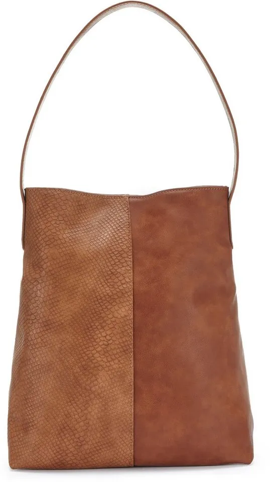 Vivance by Lascana Shopper Schultertasche, Handtasche, Einkaufstasche, Damentasche (2-tlg), mit kleiner herausnehmbarer Innentasche VEGAN, Braun, – Produktbild 5 von 5