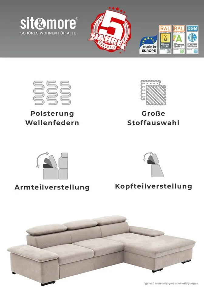 sit&more Polsterhocker Alcudia, Braun, – Produktbild 2 von 4