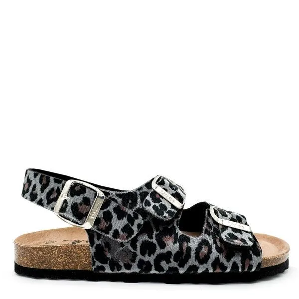 thies Vegane "thies ® Rec Backstrap Leo Sandale" aus rec. PES, Grey leo, – Produktbild 1 von 4
