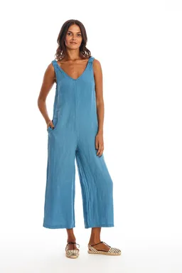 RAVENS VIEW IBIZA RAVENS VIEW IBIZA Damen vegan Jumpsuit Menorca Maui Blau – Produktbild 1 von 1
