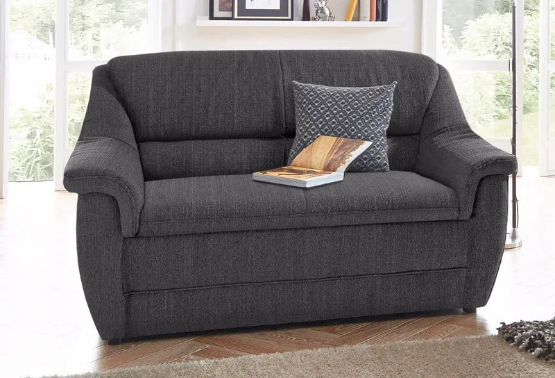DOMO collection 2-Sitzer Lale formschönes und komfortables Sofa, zeitlos und elegant, optimal für kleinere Räume, Grau, – Produktbild 3 von 5