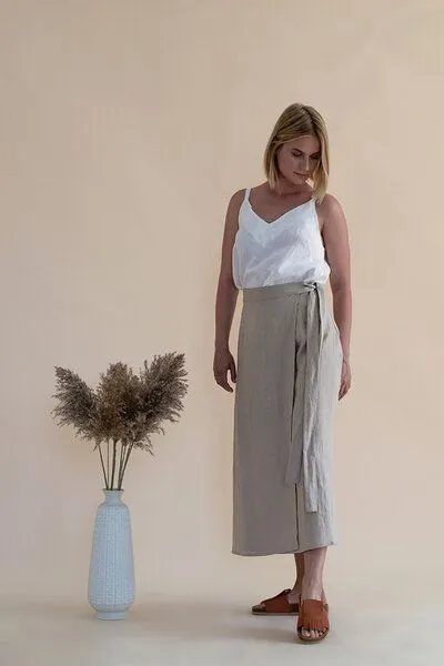 gust. gust. Leinen-Wickelrock - Linen Wrap Skirt - 100% Bio-Leinen, Natural (natur), – Produktbild 1 von 4