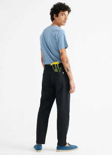 thinking mu thinking mu Chino Hose - Light Travel Pants - aus Bio-Baumwolle, Schwarz (black), – Produktbild 3 von 4