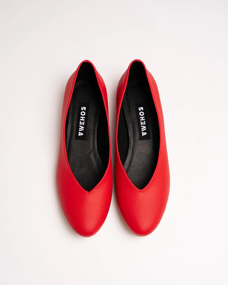BOHEMA BOHEMA Damen vegan Ballerinas Rot, Rot, – Produktbild 2 von 2