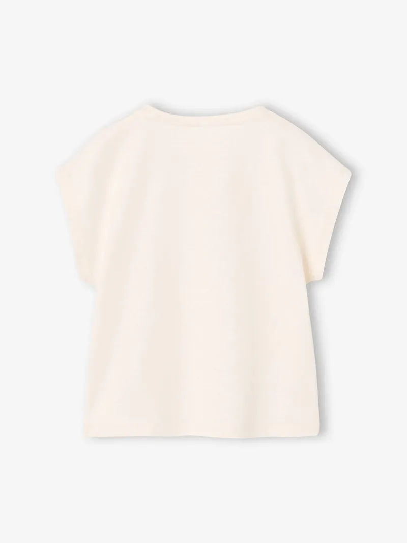 Vertbaudet T-Shirt in Kastenform Mädchen, Wollweiß, – Produktbild 2 von 3