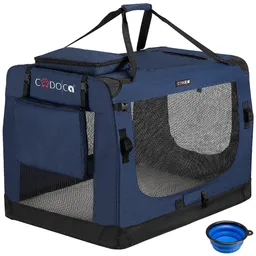 Casaria® Casaria Cadoca Tiertransportbox XXL 90x61x65cm navyblau – Produktbild 1 von 1