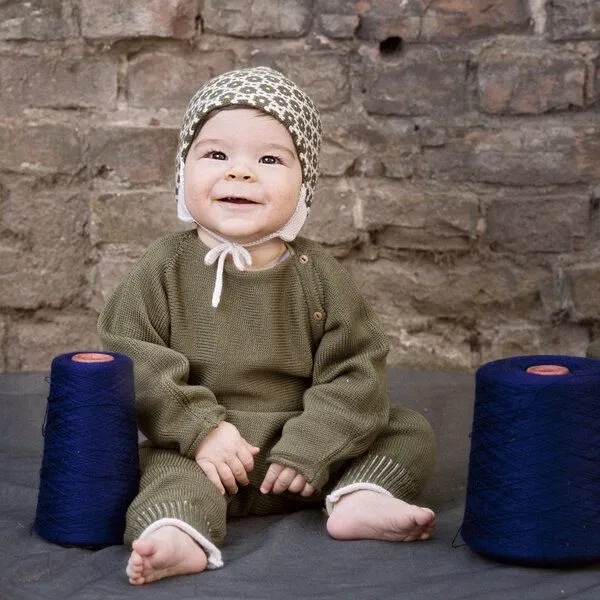 vincente vincente Schlüttli Babystrickjacke, Olive, – Produktbild 2 von 2