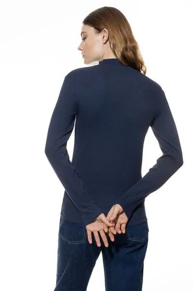 mey Mey Shirt langarm "Modern Rib" aus FSC-Modal, Deep shadow, – Produktbild 3 von 4