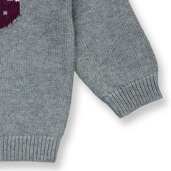 Sense Organics Sense Organics Baby Strickpullover, Modell NAVIN, Waschbär auf anthrazit melange, – Produktbild 4 von 4