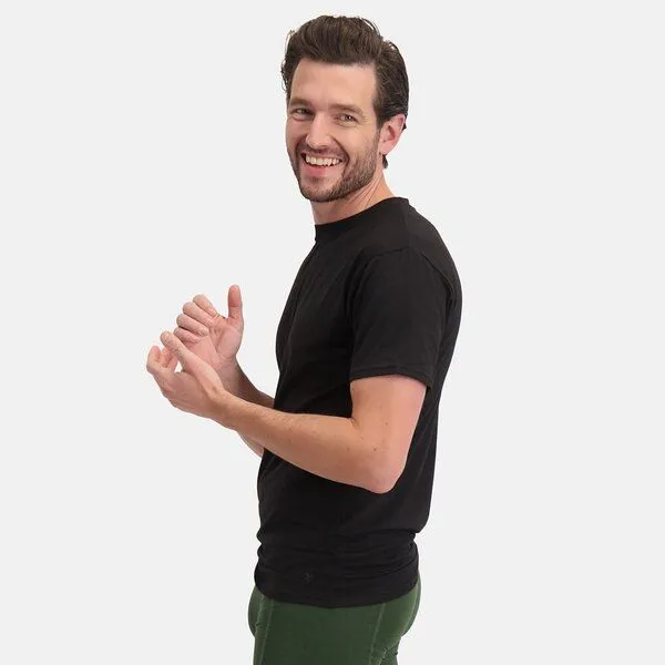 Bamboo Basics Bamboo Basics Rundhals T-Shirt RUBEN aus Bambusviskose / Biobaumwolle (2er Pack), Schwarz, – Produktbild 4 von 4