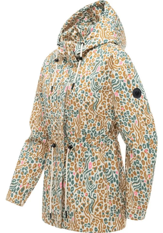 ragwear ragwear Anorak Eddens Print Übergangsjacke mit Animal-Print und Kapuze, Weiß, – Produktbild 3 von 5