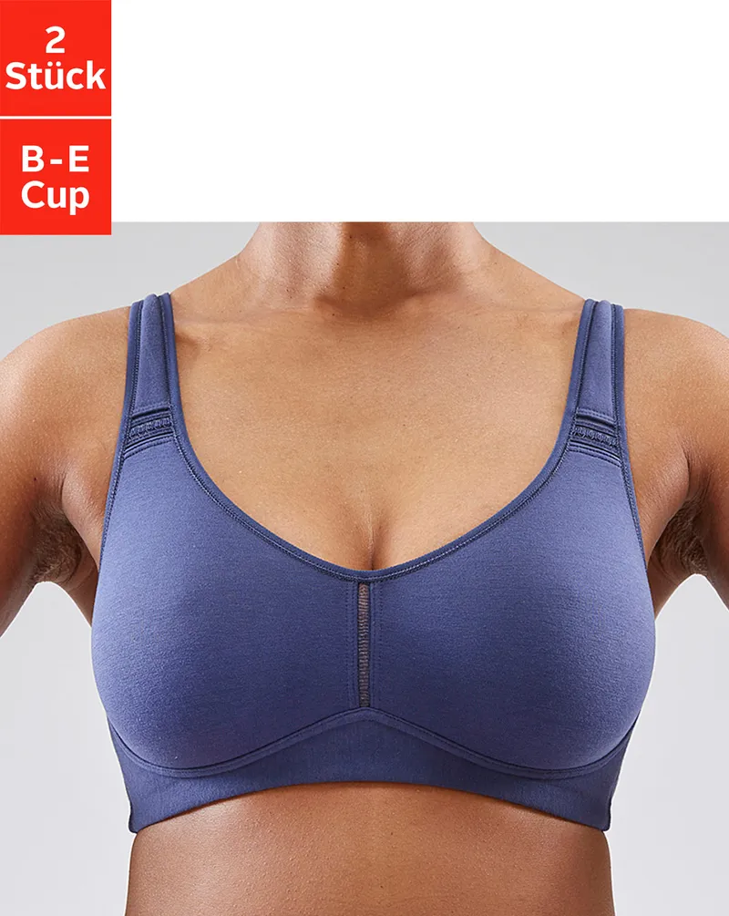 petite fleur by Lascana T-Shirt-BH, Marine+weiß, – Produktbild 2 von 2