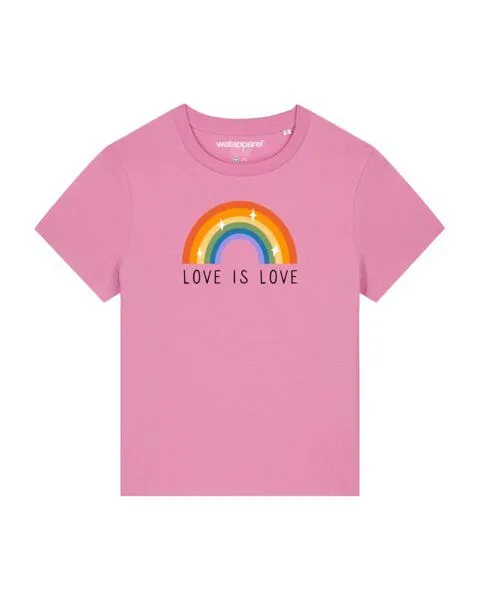 watapparel watapparel T-Shirt Frauen Love is Love, Bubble pink, – Produktbild 1 von 4