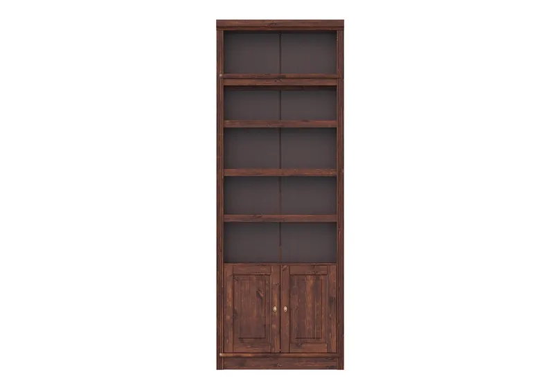 OTTO home Bücherregal mit 2 Türen Soeren Regal Aktenregal B/T/H: 80/29/220 cm, massive Kiefer, FSC®-zertifiziert, Braun, – Produktbild 4 von 4