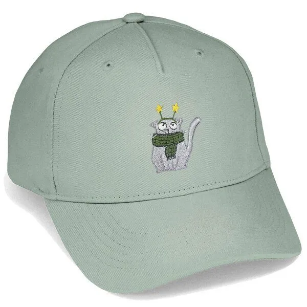 LIGARTI Bestickte Cap – Babette die Winterkatze – LIGARTI Tiermanufaktur, Mintgrun, – Produktbild 1 von 4