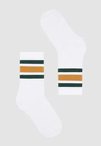 recolution Socken aus Bio-Baumwoll Mix - BERGENIA STRIPES - recolution, White (weiß), – Produktbild 1 von 1