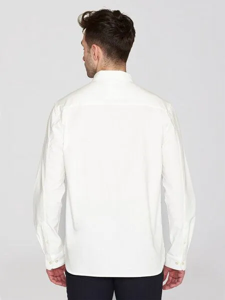 KnowledgeCotton Apparel KnowledgeCotton Apparel Oxford Hemd - HARALD small owl oxford regular fit shirt - aus Bio-Baumwolle, Weiß (bright white), – Produktbild 2 von 4