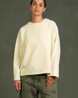 Kuyichi Kuyichi Damen vegan Langarmshirt Hadley Hellgelb – Produktbild 1 von 1