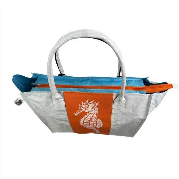 Beadbags Beadbags Einkaufstasche Ri94 recycelter Reissack, Seepferd weiß, – Produktbild 4 von 4