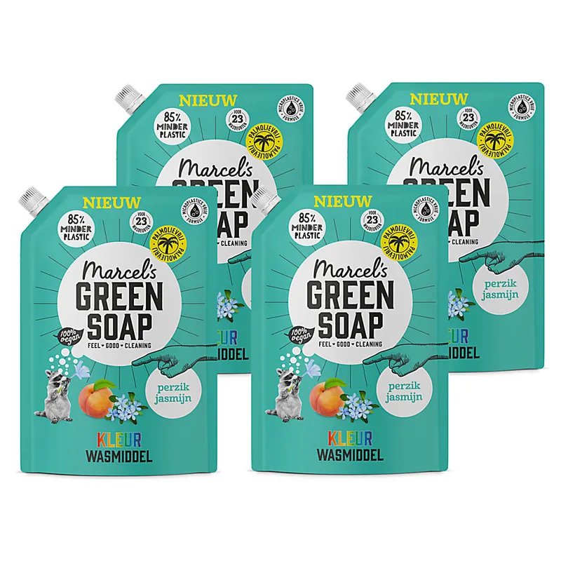 Marcel s Green Soap Marcel s Green Soap Marcel's Green Soap Waschmittel Nachfüllpack Pfirsich & Jasmin (4x 1L) – Produktbild 1 von 1