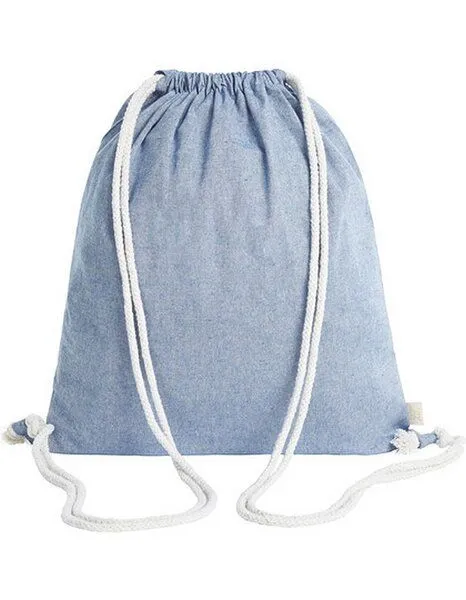 Halfar Halfar Turnbeutel Gymsac aus recycelter Baumwolle 38 x 42 cm, Blau, – Produktbild 2 von 2