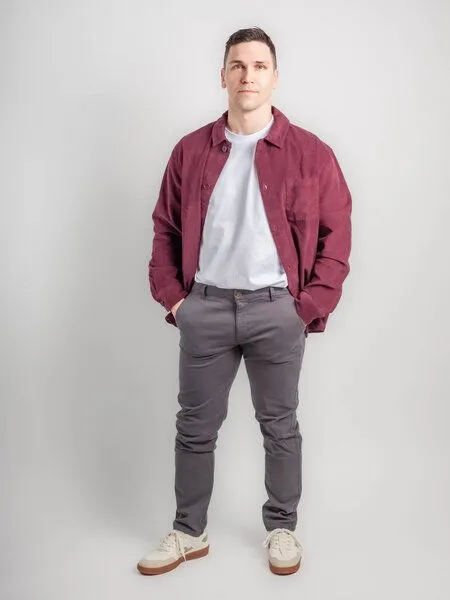 Flax and Loom Flax and Loom Regular Fit Chino, Dark grey (grau), – Produktbild 5 von 5