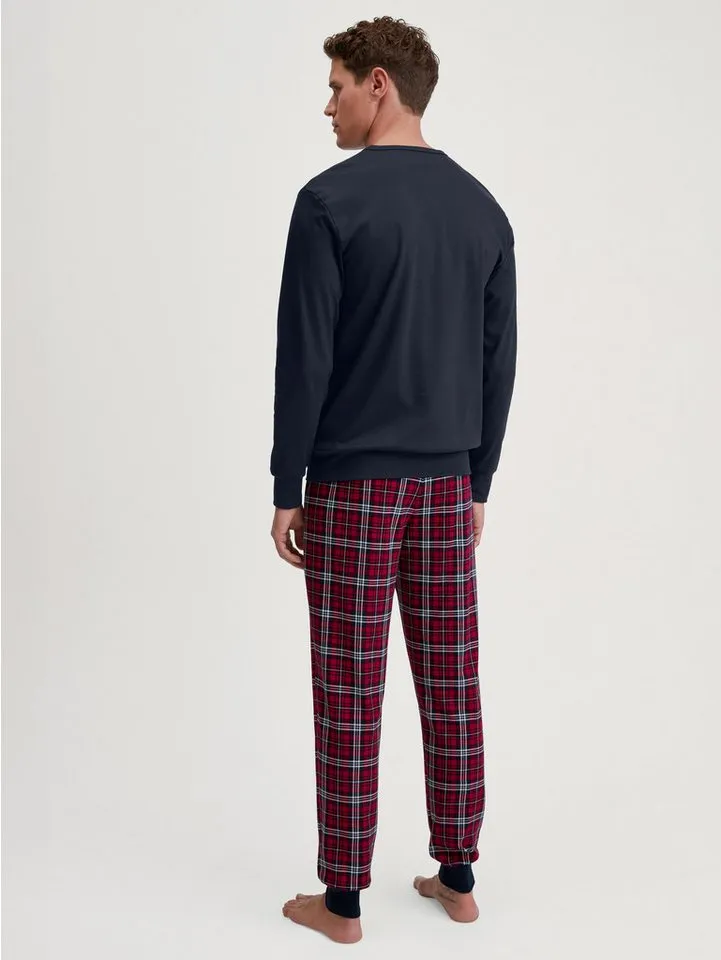 CALIDA CALIDA Pyjama Family & Friends Herren (2 tlg) weich, wärmend und bequem, Blau, – Produktbild 3 von 5
