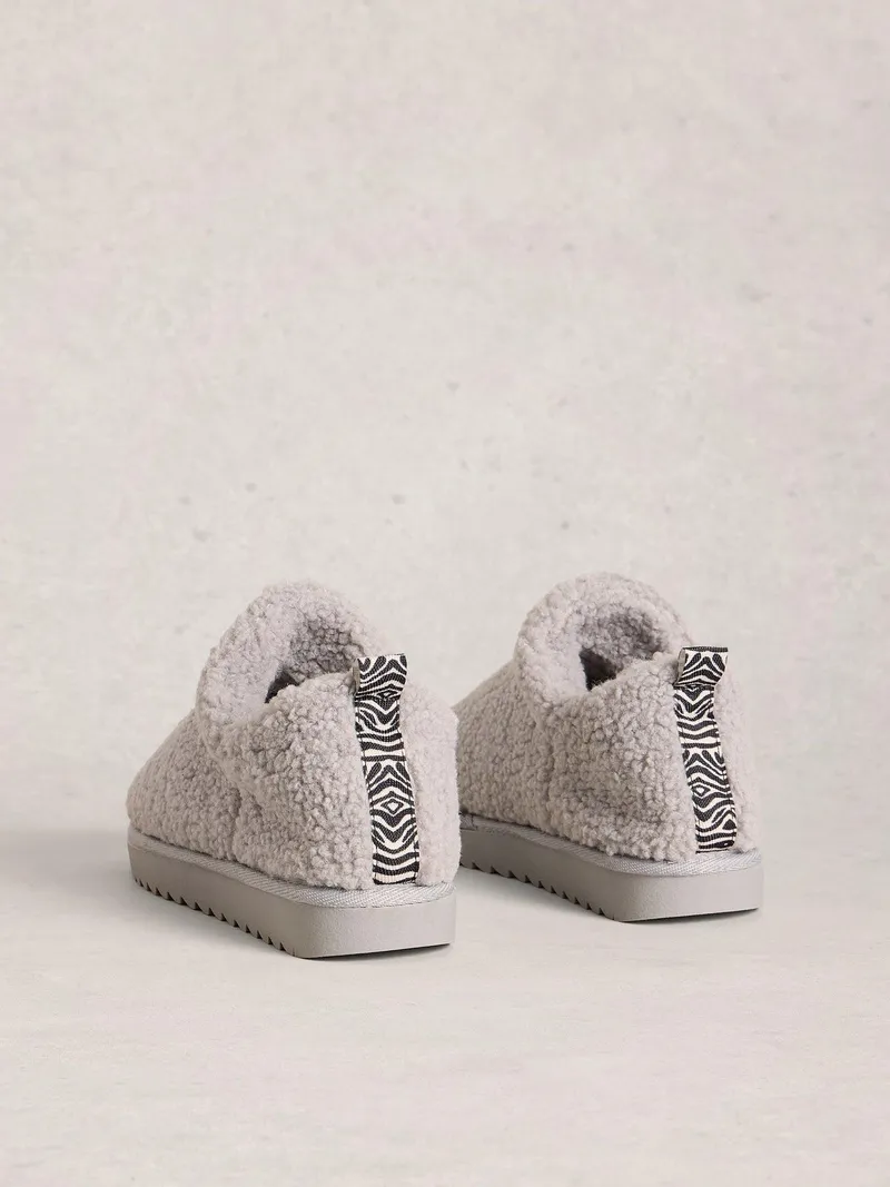 White Stuff Booties aus Teddyfell - S, Mittelgrau, – Produktbild 4 von 4