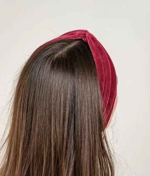obumi obumi Haarband Bow aus Bio Samt, Burgundy, – Produktbild 4 von 4