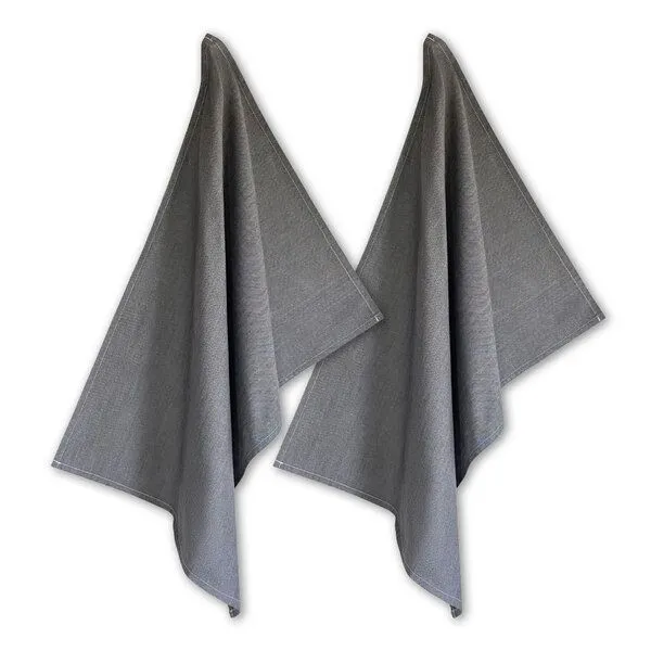 Solwang Design Solwang Design 2er-Set Geschirrtücher aus 100% Biobaumwolle, 70 x 50 cm, Salt & pepper black, – Produktbild 1 von 2