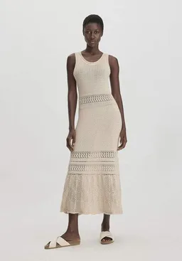 hessnatur hessnatur Ajour Strick Kleid Midi Fitted aus reiner Bio-Baumwolle – Produktbild 1 von 1