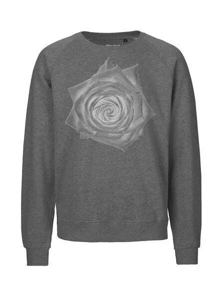 Peaces.bio - handbedruckte Biomode Peaces.bio - handbedruckte Biomode Bio Damen Sweatshirt Loose Fit Rose, Grau, – Produktbild 1 von 3