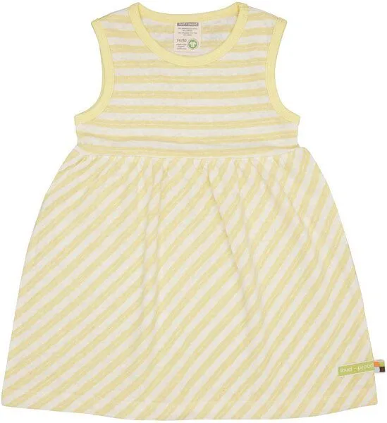 loud + proud loud + proud Babys & Kinder Kleid Streifen mit Leinen, GOTS-zertifiziert, Blonde(gelb), – Produktbild 1 von 2