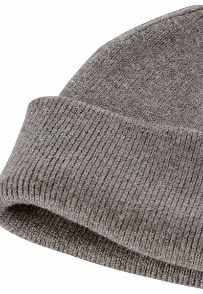 MELA MELA Feinstrick Mütze kurz Style LESH aus 100% Bio-Baumwolle, Bear melange, – Produktbild 3 von 3