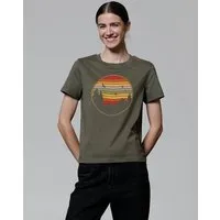 watapparel watapparel T-Shirt Frauen Sunset Berge & Tannen, Khaki, – Produktbild 1 von 1